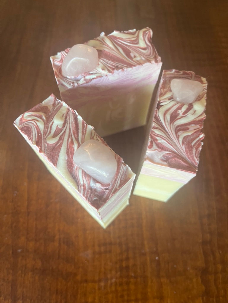 Thumbnail: Pink Grapefruit Soap Bars Rose Quartz Crystal - Gem Series