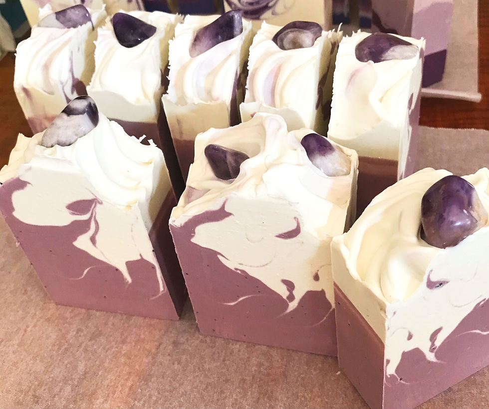 Thumbnail: Lavender Mint Soap Bars Amethyst Crystal - Gem Series