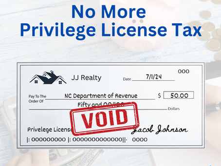 No More Privilege Licenses Required for NC Real Estate Agents!