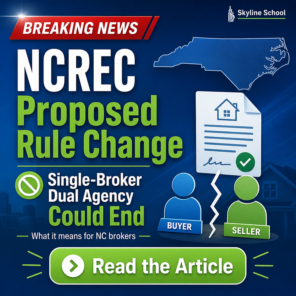 NCREC Proposes Major Rule Change That Would End Single-Broker Dual Agency in NC Sales Transactions