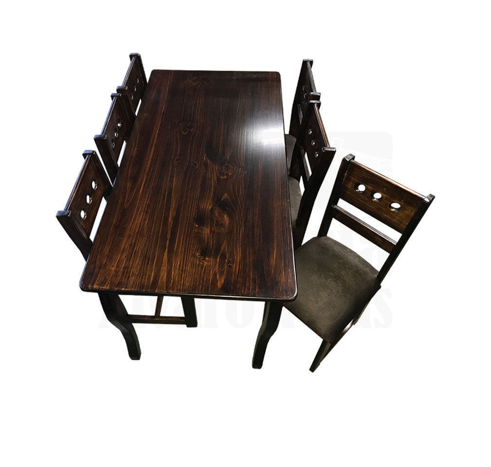 COMEDOR RIVERA 6 SILLAS OSCURO