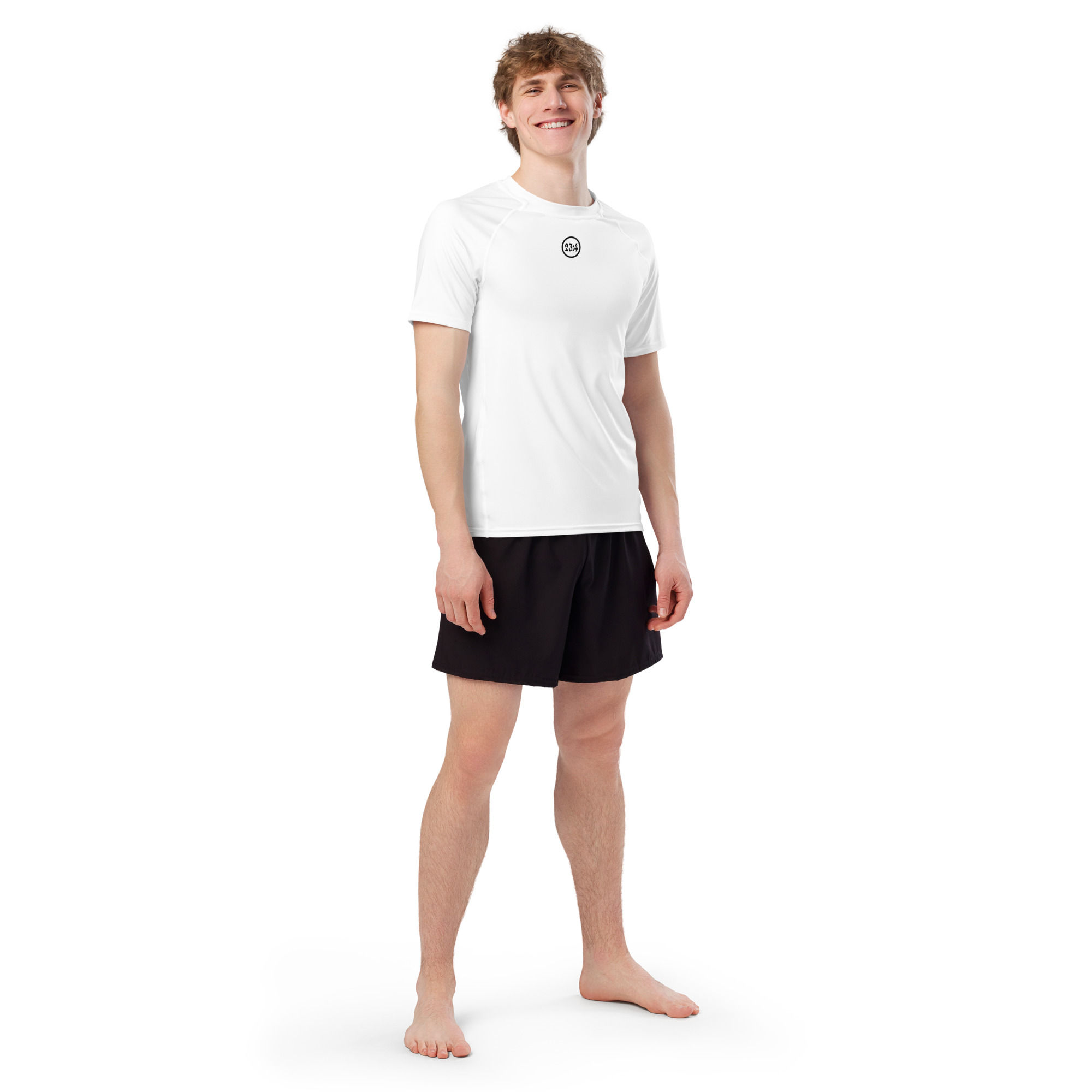 Fearless 23:4 Men's White Rash Guard - Short Sleeve
