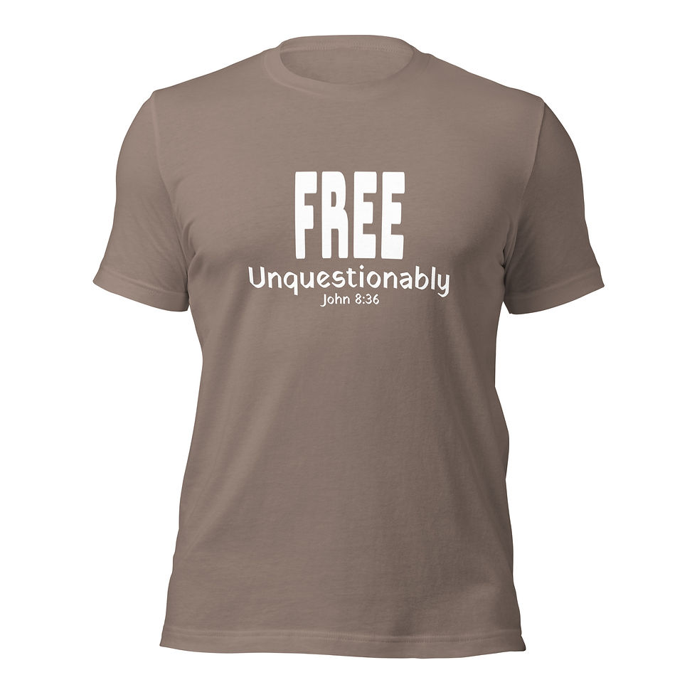 Thumbnail: Unquestionably Free 8:36 Unisex T-shirt (White Text)