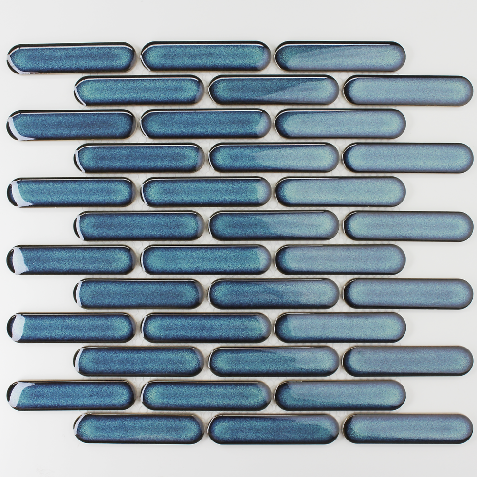Thumbnail: Shadow Dark Green Gloss Round Head Finger Mosaic | Mosaic Tiles Shellharbour