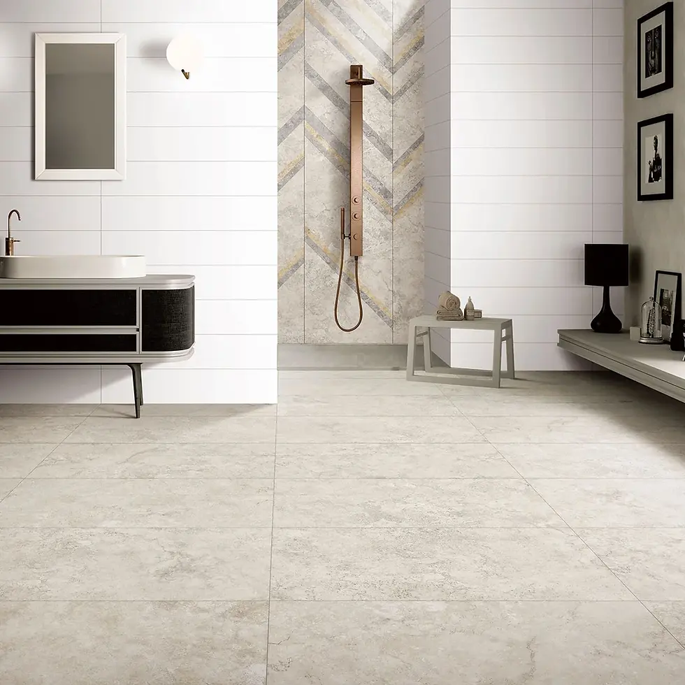 Thumbnail: Precious Travertine Bathroom Renovations Thirroul | South Coast Tiles, Oak Flats, Shellharbour