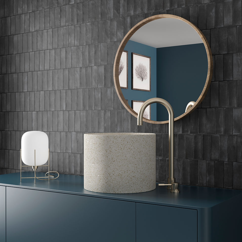 Thumbnail: Coco Black Hat Bathroom Tilers Thirroul | South Coast Tiles, Shellharbour