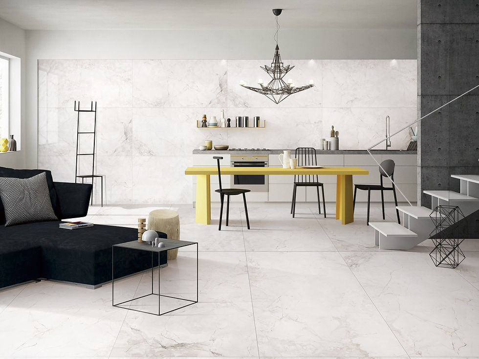 Thumbnail: White Marble Lilac Floor and Wall Tilers Bowral | South Coast Tiles, Oak Flats, Shellharbour