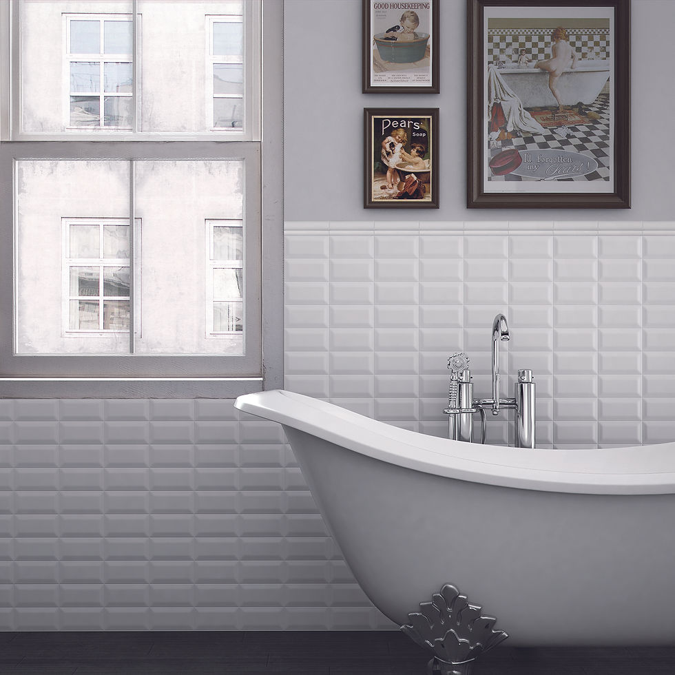 London White Bevelled Edge Tile | Bathroom Renovations Shellharbour