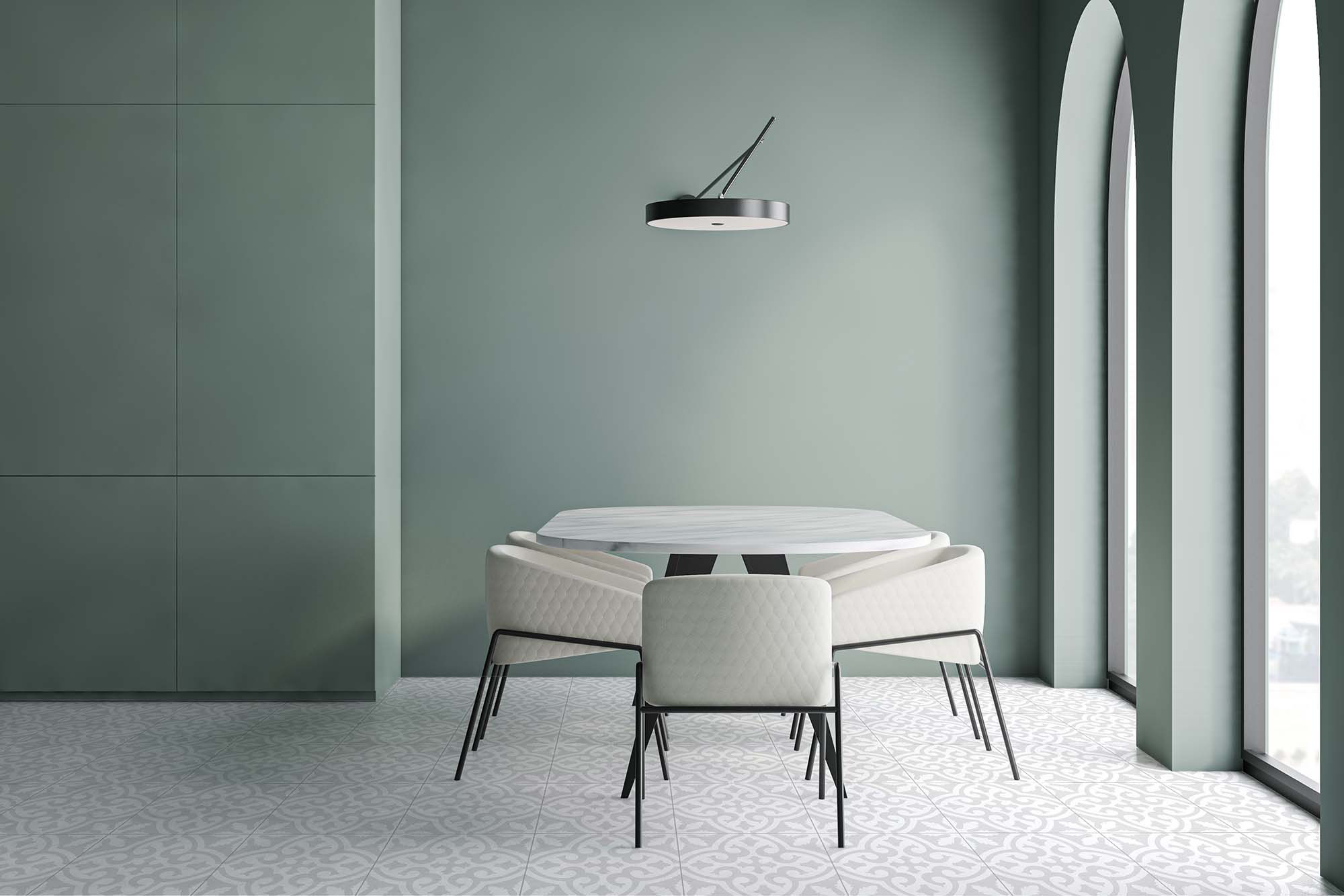 Kenthurst Grey patterned floor and wall tile. Used in new home build in the Illawarra region.