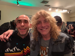 Hanging in the Green Room with Steven Adler from Guns N' Roses after doing sound on stage for him and his band earlier that night at The Whisky A Go Go