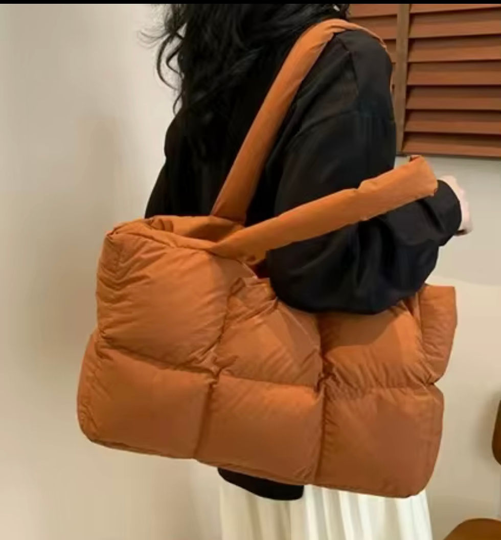 Thumbnail: Puffer Tote Water Resitant Handbag-  Bubble Gum