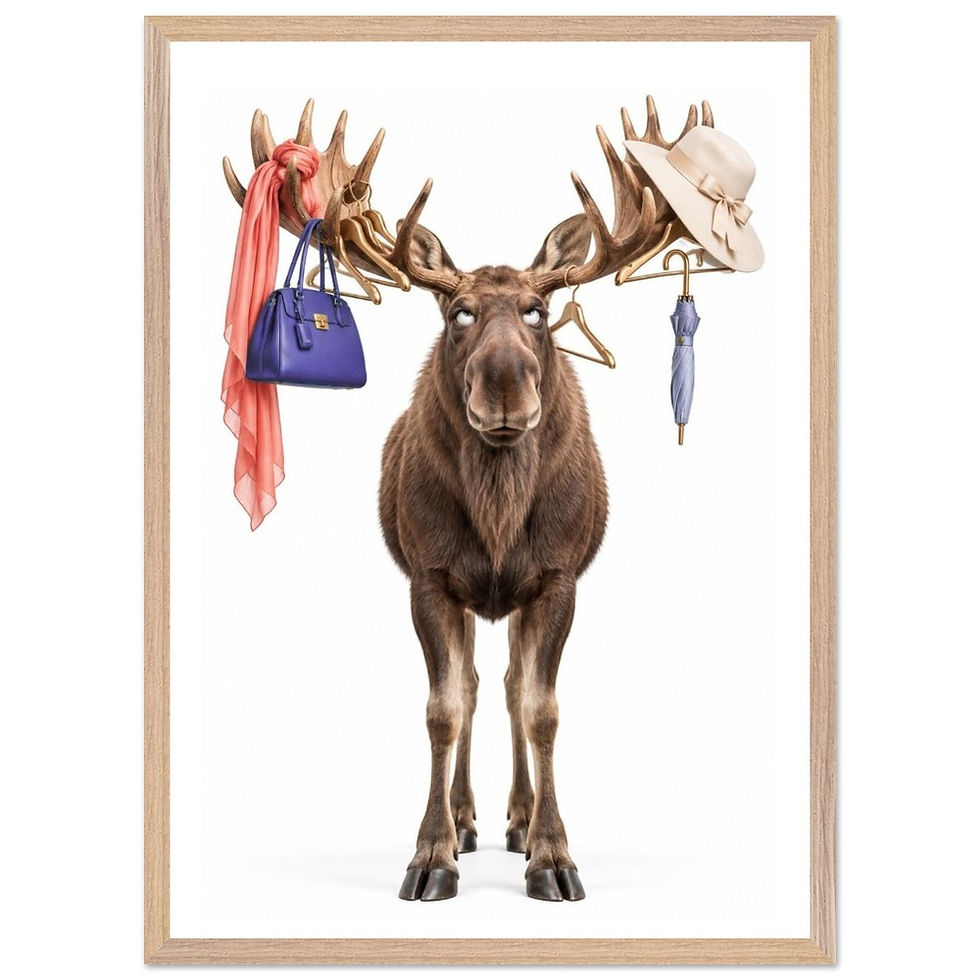 Thumbnail: I’m Not a Coat Rack | Funny Moose Wall Art Print