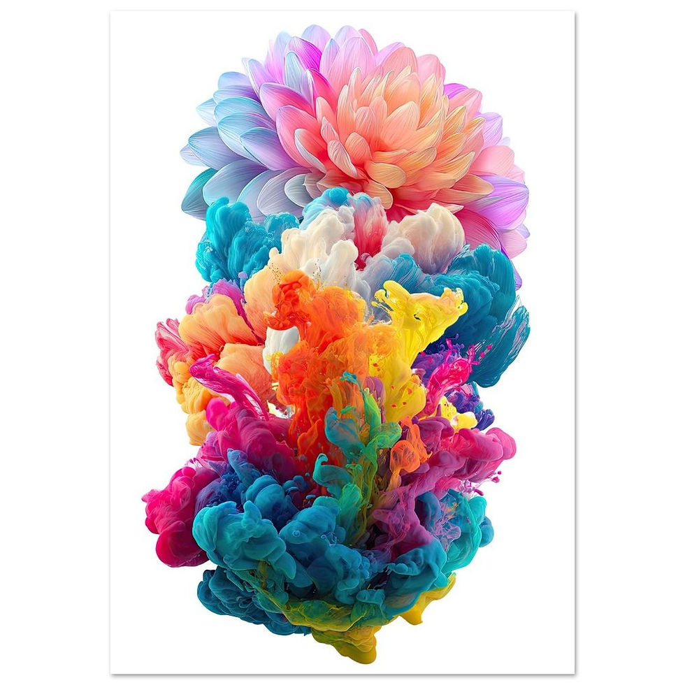 Thumbnail: Chromatic Bloom -Luxury Colourful Abstract Wall Art, Modern Statement Print