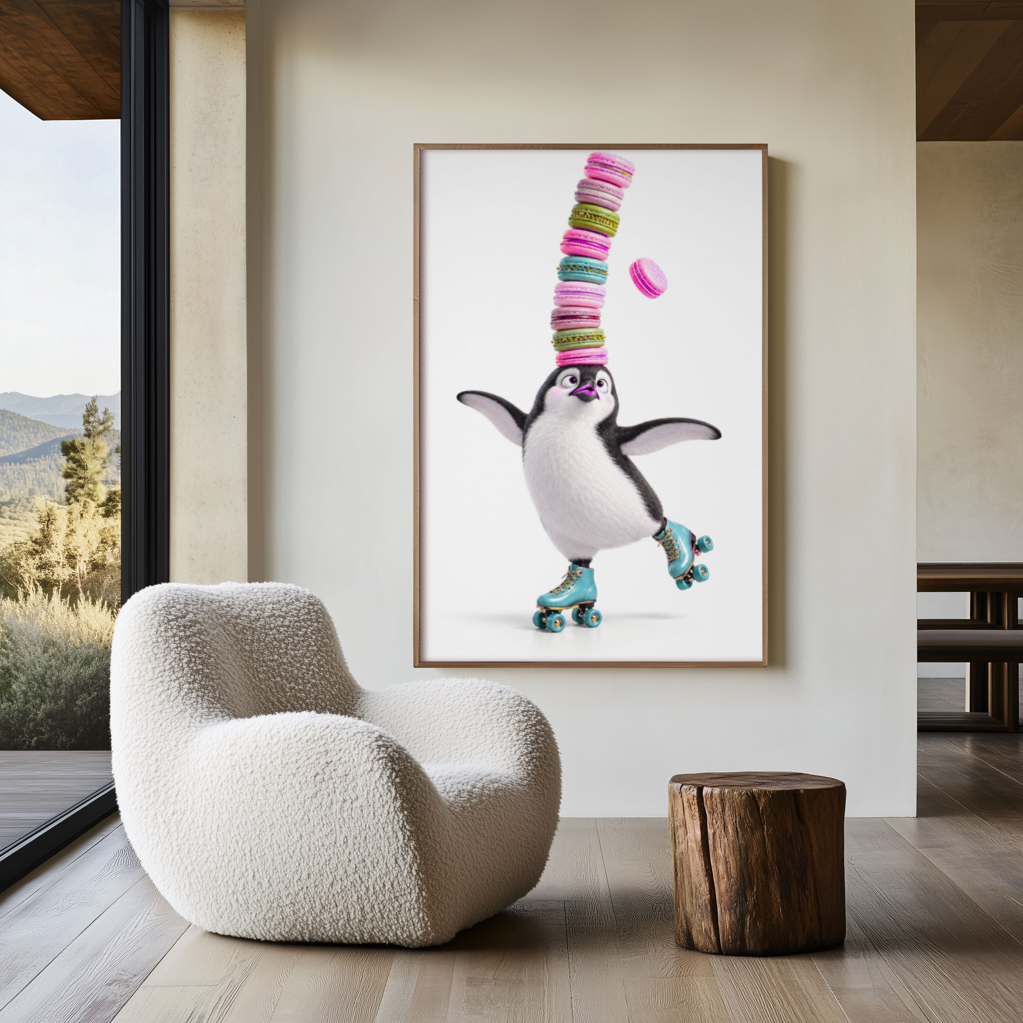 A Balanced Diet | Funny Penguin Premium Semi-Gloss Wall Art Print