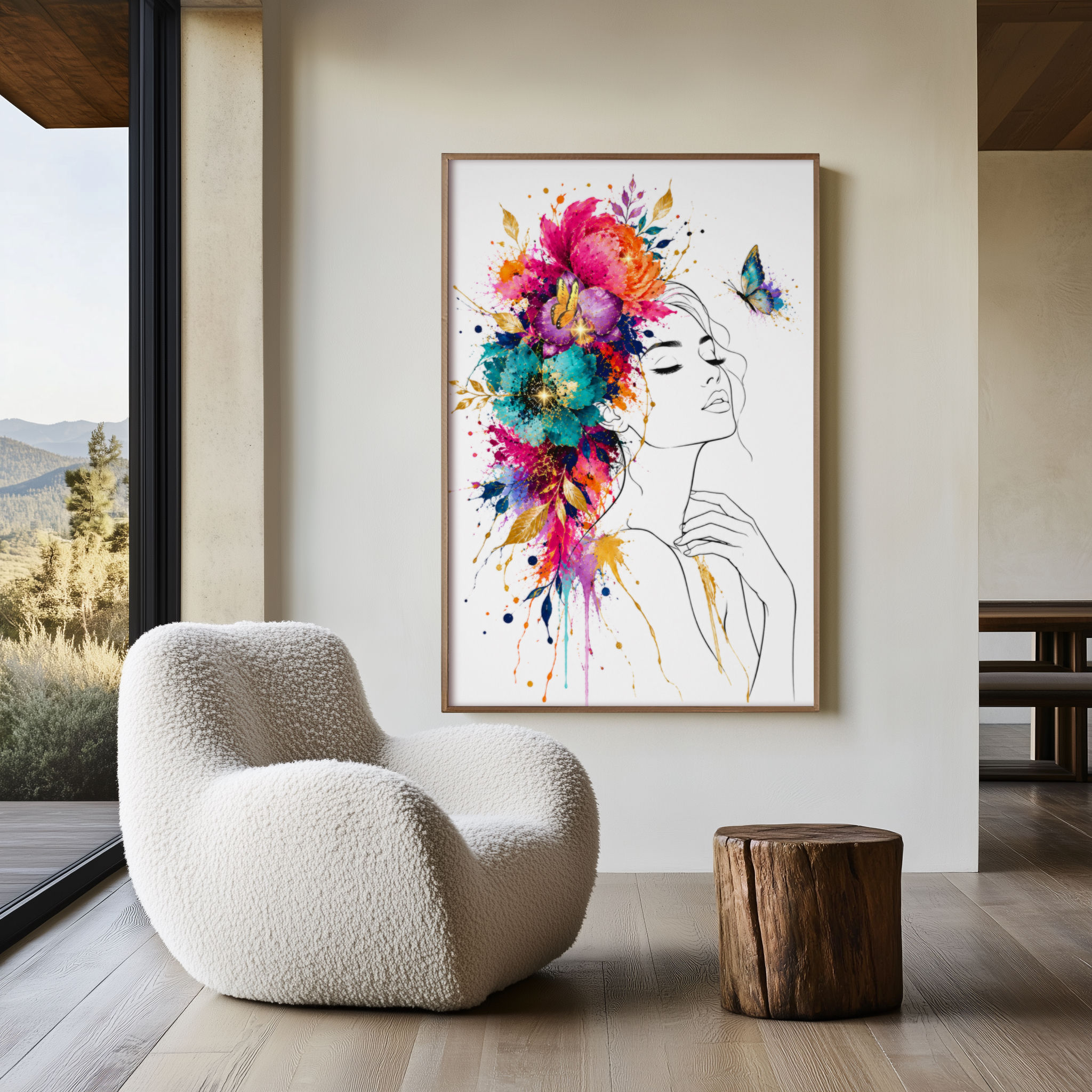 Becoming Her | Colourful Floral Feminine Wall Art | ORIA Studio