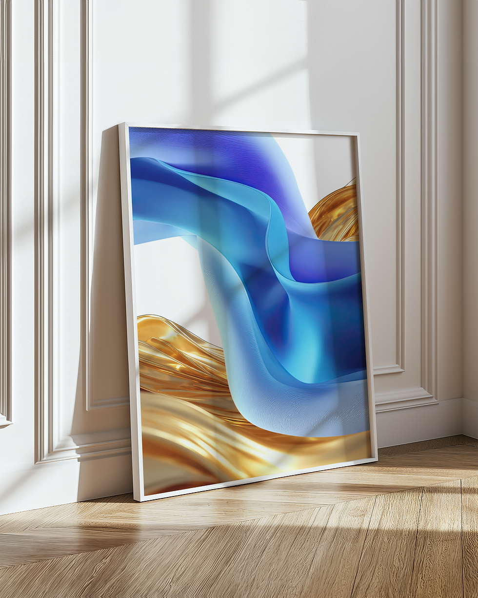 Thumbnail: Azure Flow| Premium Semi-Gloss Abstract Wall Art
