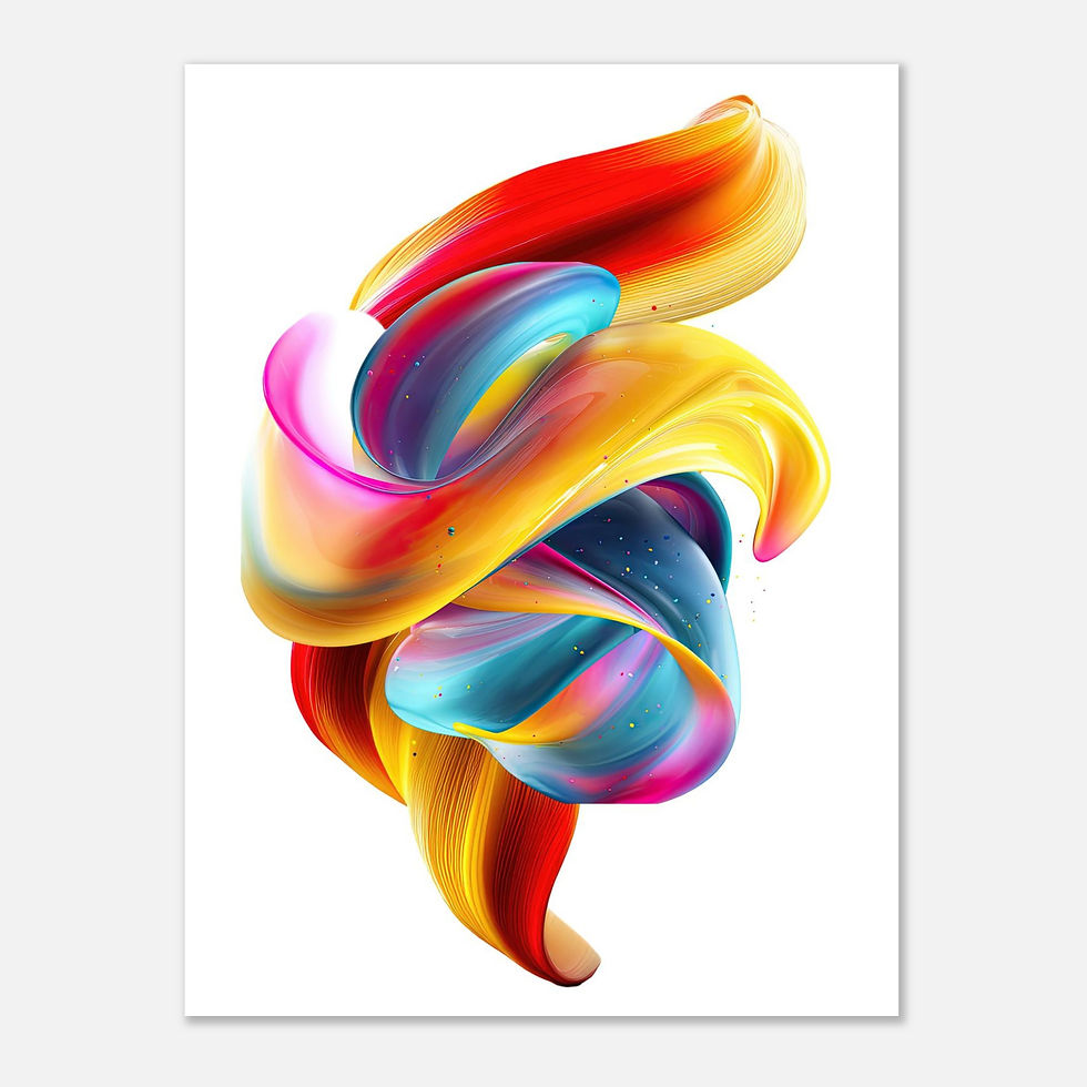 Thumbnail: Colourful Abstract Wall Art Print - Modern Vibrant Hime Decor Poster