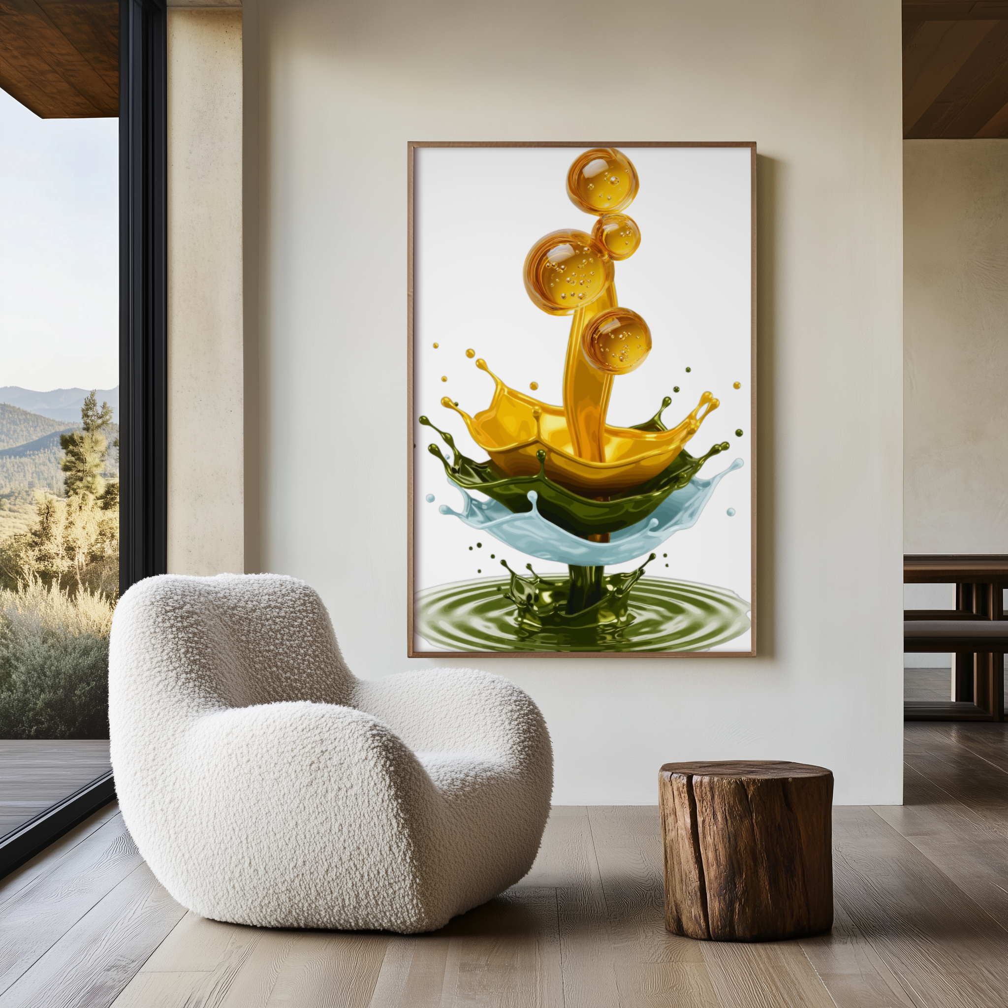 Liquid Ascension | Gold Abstract Wall Art Print | Modern Luxury Minimalist Decor