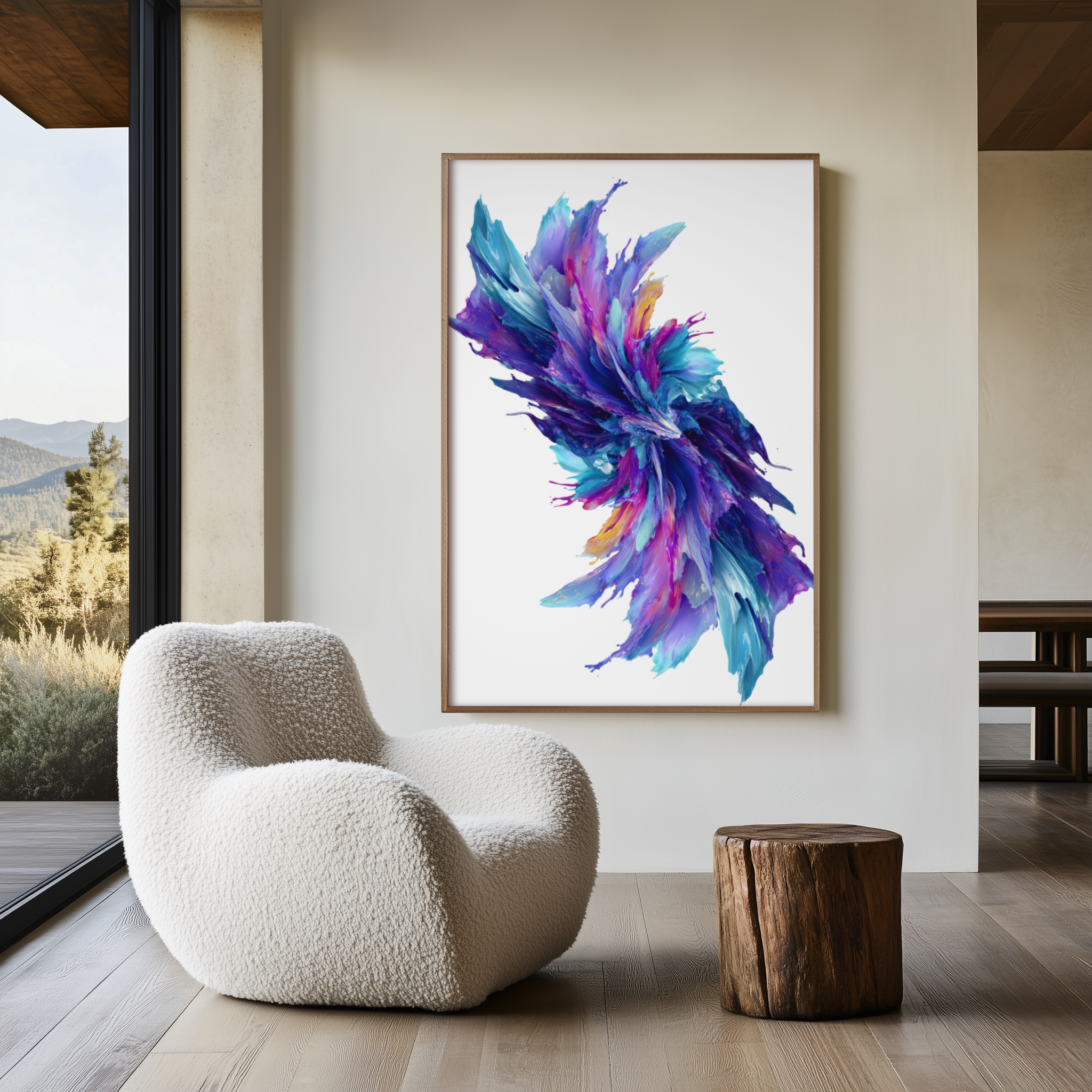 Iridescent Strike | Premium Semi- Gloss Abstract Wall Art