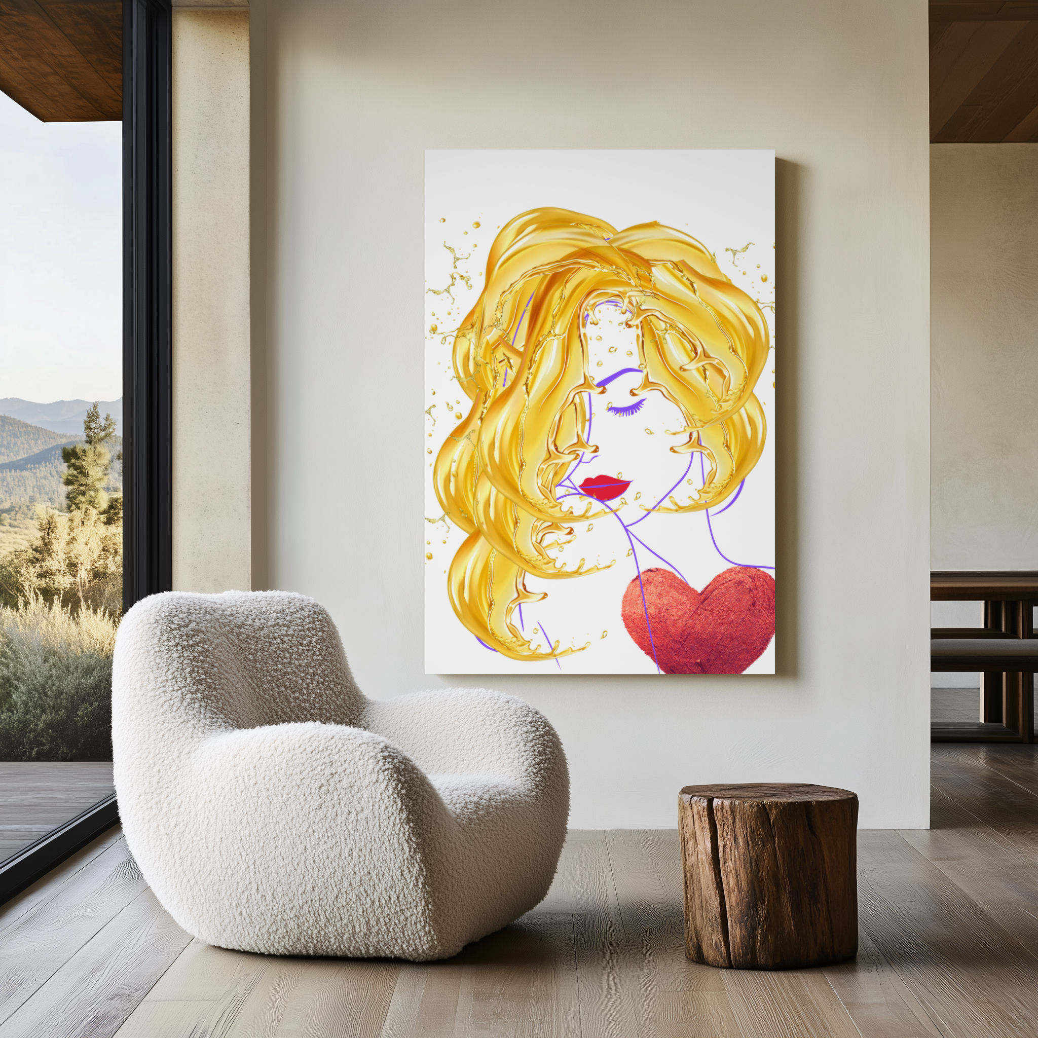 Golden Within | Feminine Gold & Red Wall Art | Becoming Her | ORIA Studio