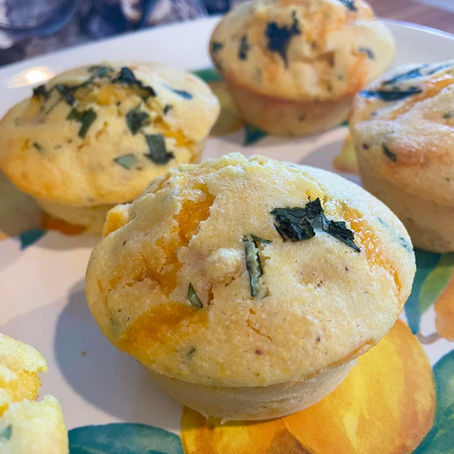 Peach Basil Muffins