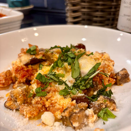 Deconstructed Stuffed Eggplant