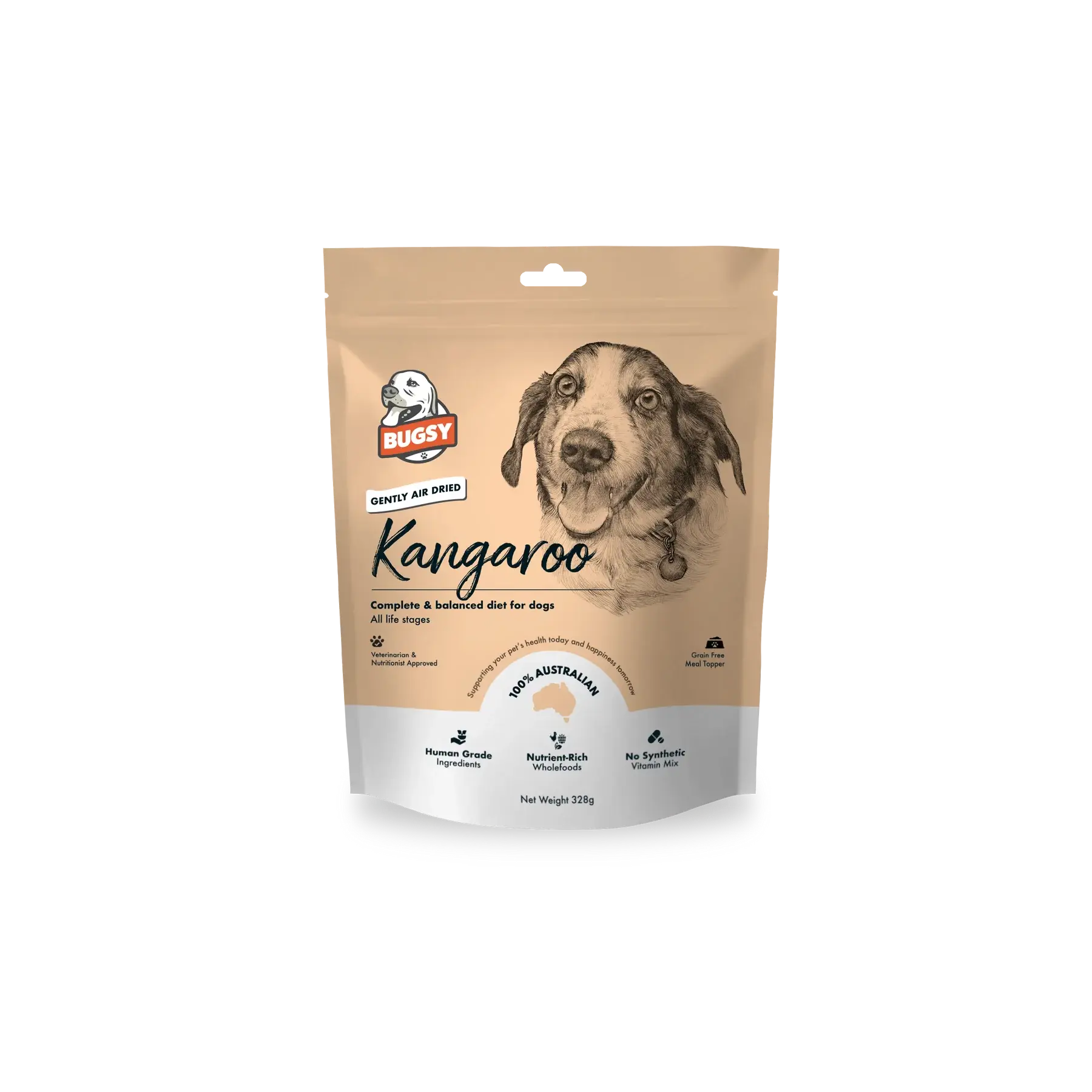 Bugsy‘s Premium Air-Dried  Formulated Meal for Dogs Kangaroo