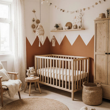 une chambre stylé pour un nouveau-né branché