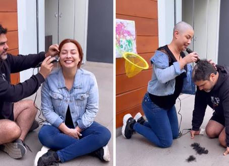 Natalia Salas y su novio se rapan el cabello en medio de su batalla contra el cáncer