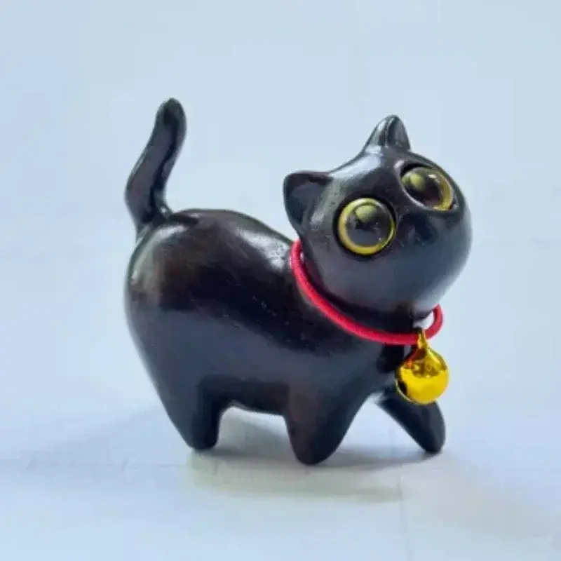 Thumbnail: Charming Wooden Kitten Figurine Handcrafted