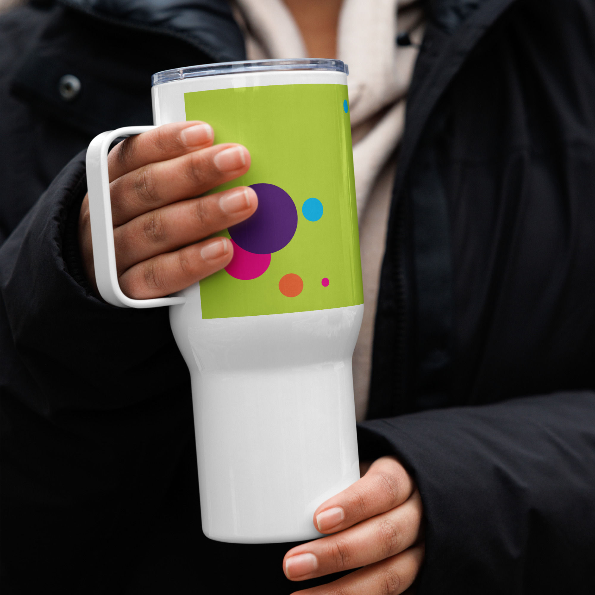 Pawbreakers® travel mug with a handle