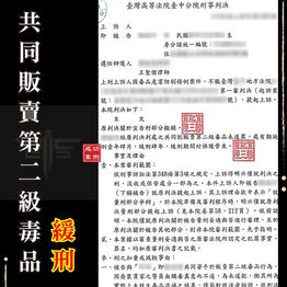|毒品案|共同販賣第二級毒品未遂,獲緩刑