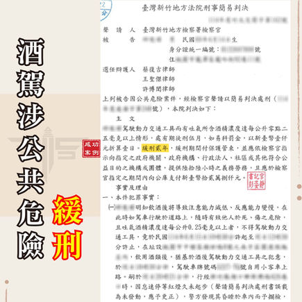 |刑案|酒駕涉嫌公共危險,獲緩刑