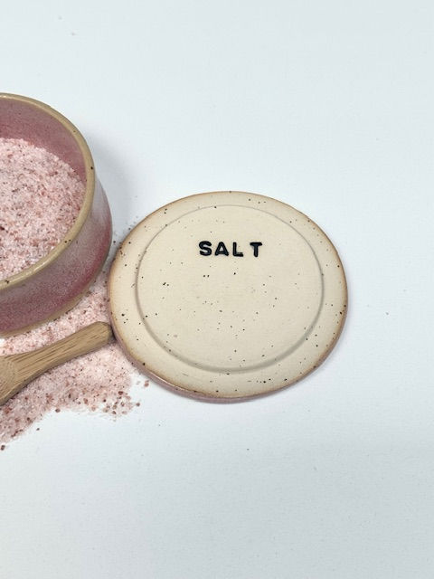 Thumbnail: Salt Jar with Nestled Spoon - Speckled Pink