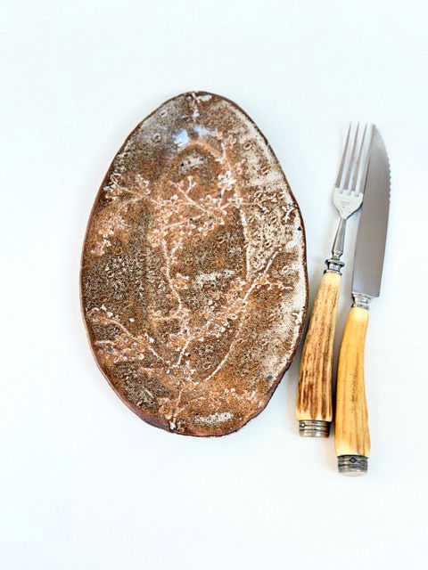 Rustic Oval Floral Lace Platter