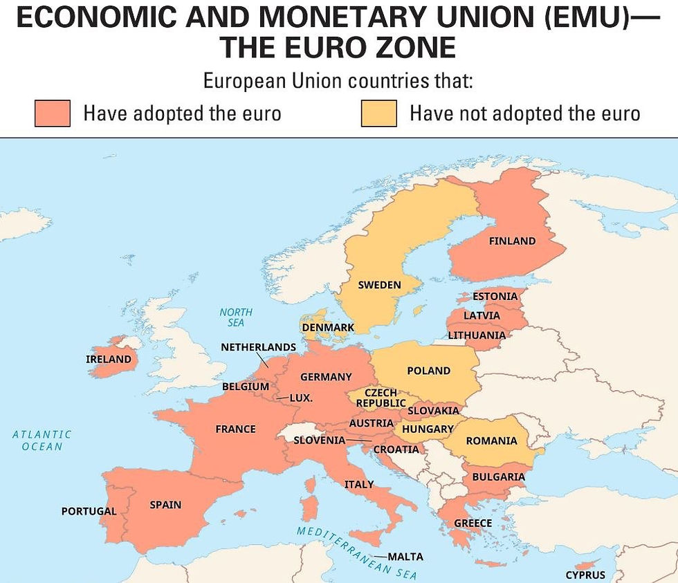 six of the EU’s 27 member states still do not use the euro