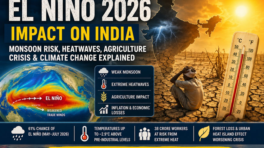 El Niño 2026 Impact on India: Monsoon Risk, Heatwaves, Agriculture Crisis & Climate Change Explained