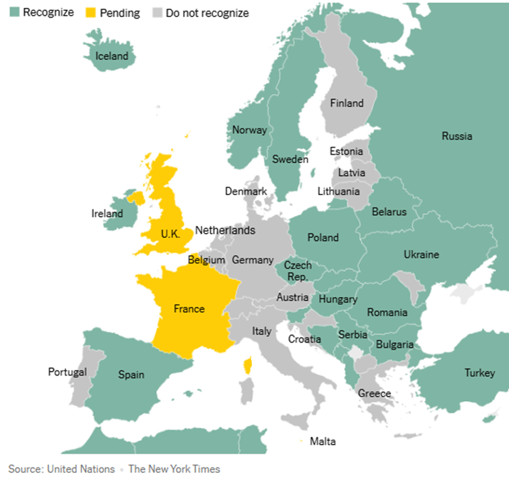 Several other European states, including Spain, Ireland and Norway, recognized a Palestinian state last year.