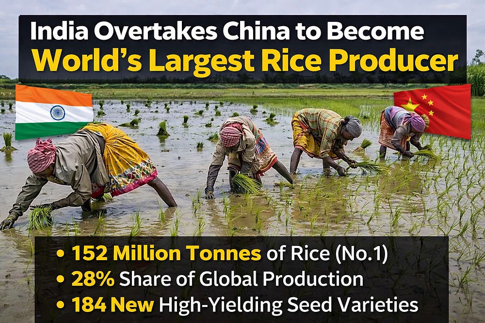 Producer Rice Plant India Overtakes China to Become World’s Largest Rice Producer