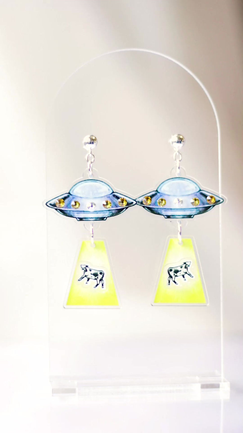 Thumbnail: UFO Kidnapping Cows Earrings
