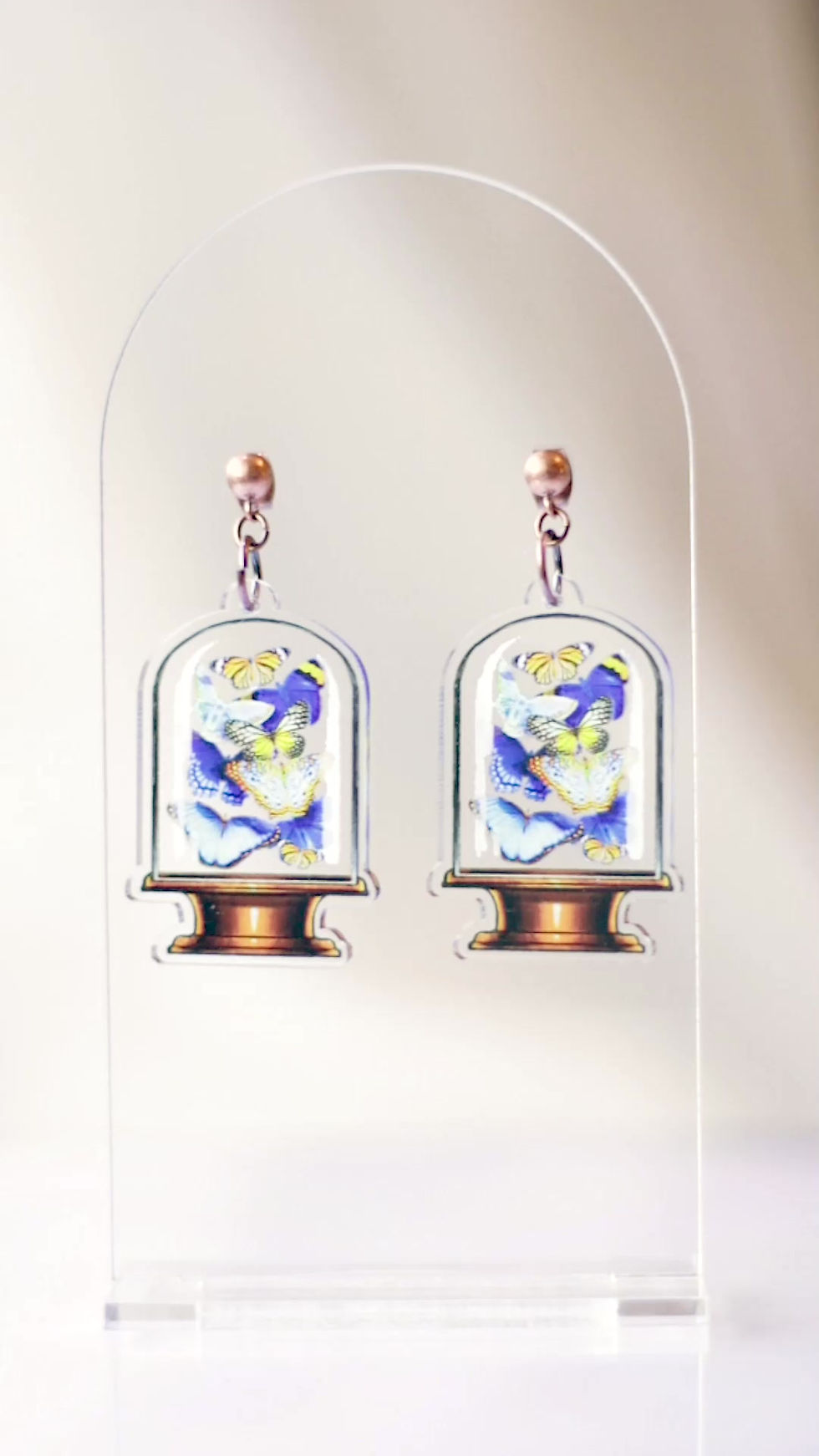 Thumbnail: Blue Butterfly Cloche Earrings