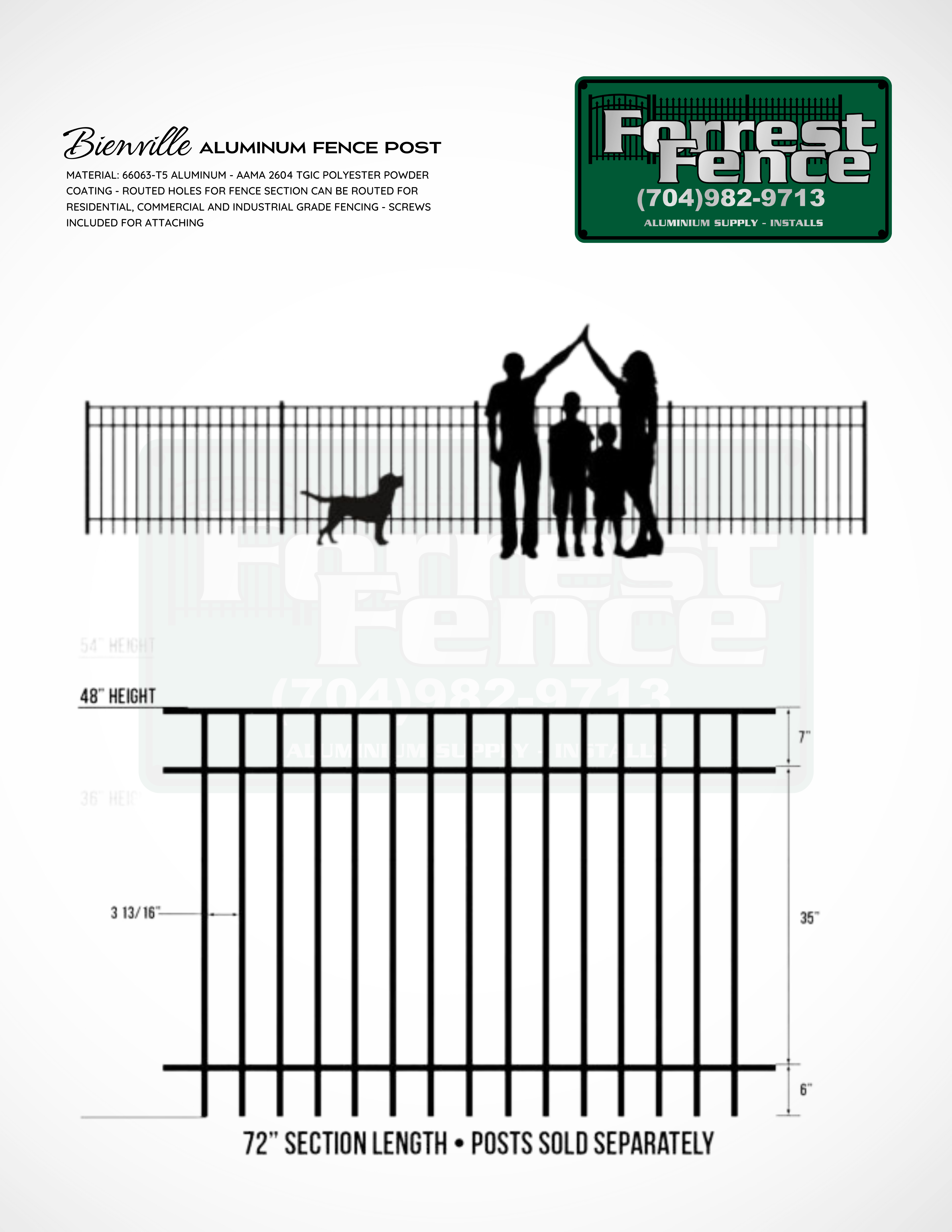 4FT Tall Flat Top Bienville Panel – Standard Picket