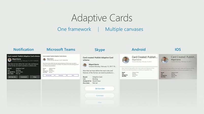 Adaptive Cards one framework multi render