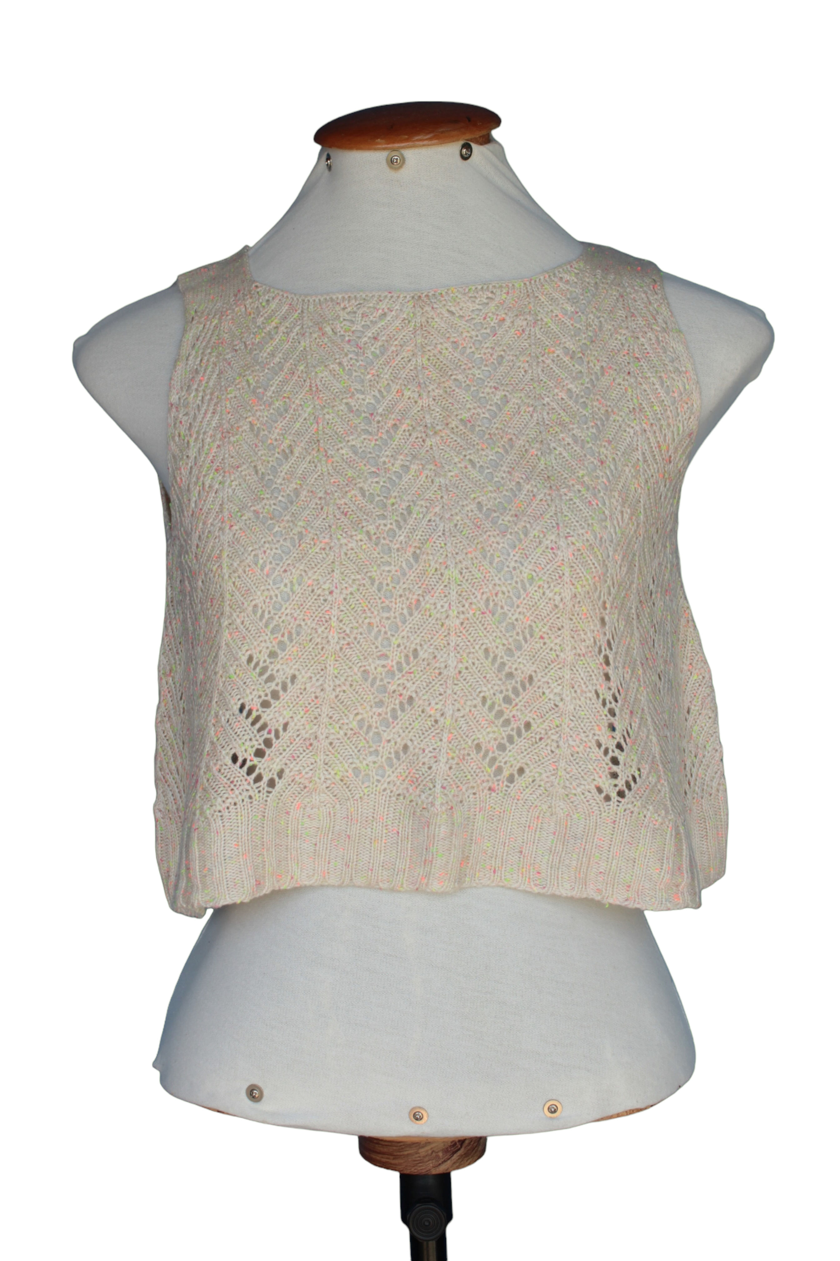 Cropped em Fio com Pontos Neon