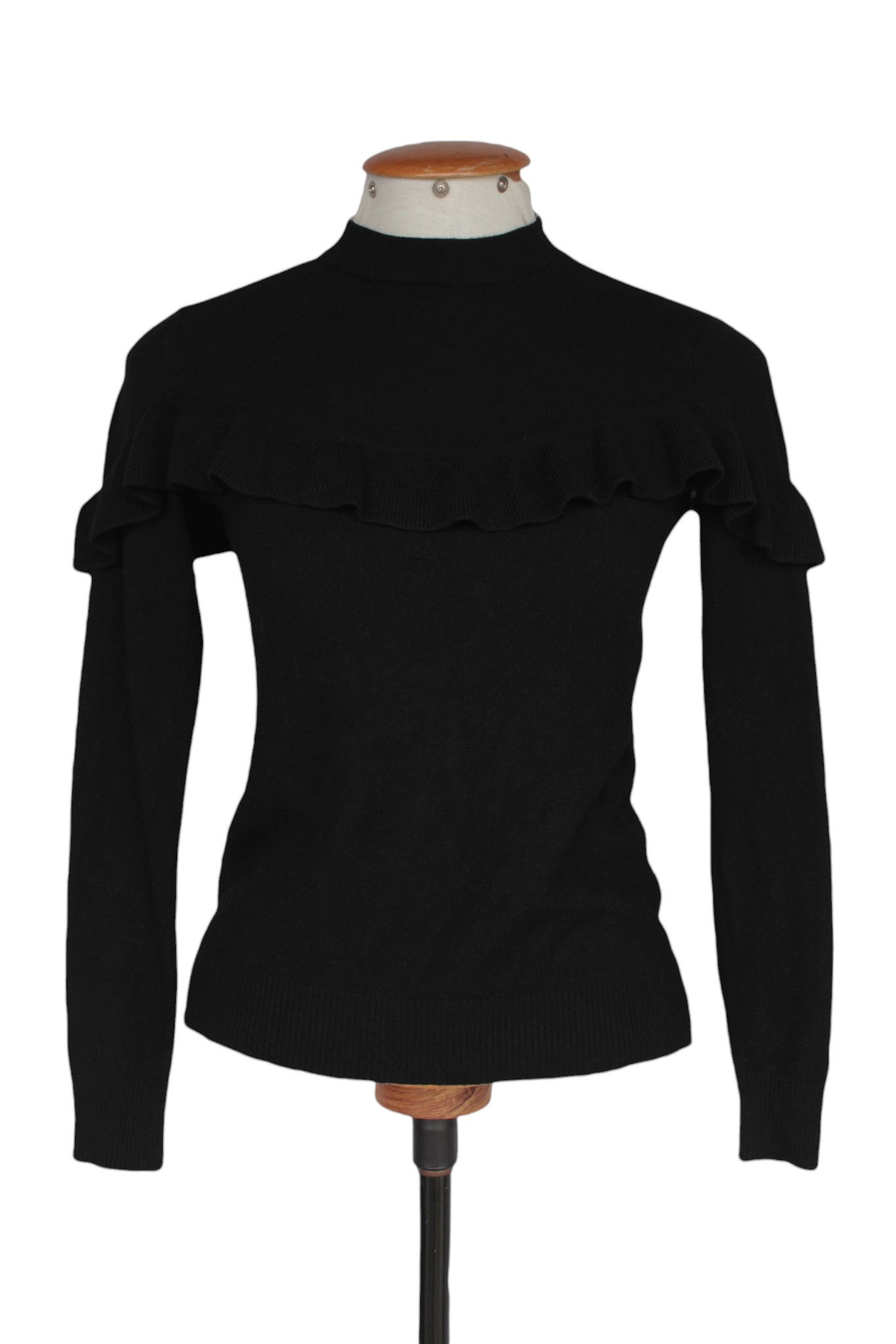 Blusa de Fio Preta com Babado