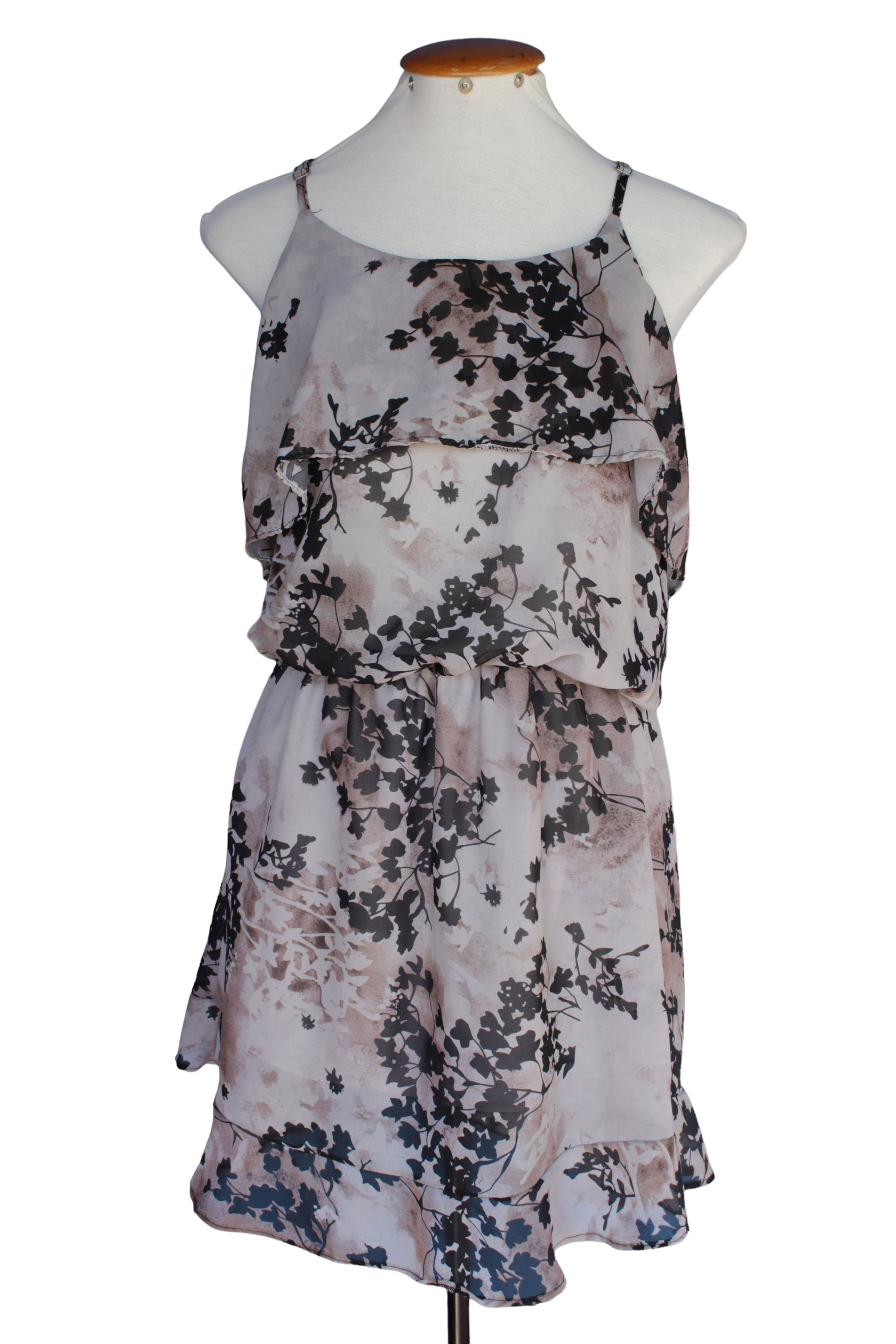 Vestido Cinza Floral