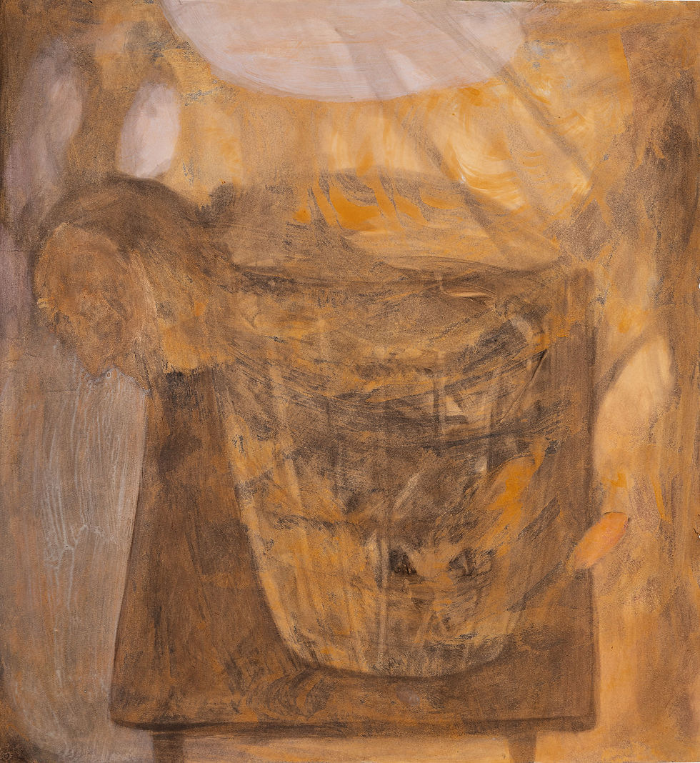 שני וייס, איש סל, 84.5X91.5 סמ, שמן על נייר, 2025. צילום אלדד מנוחין.jpg