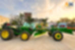 John Deere 5210 green Tractor with a custom ashok metal work single pin tractor grader