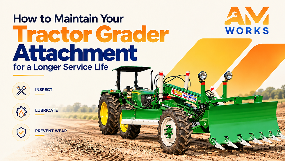 Greasing a tractor grader attachment pin for maintenance