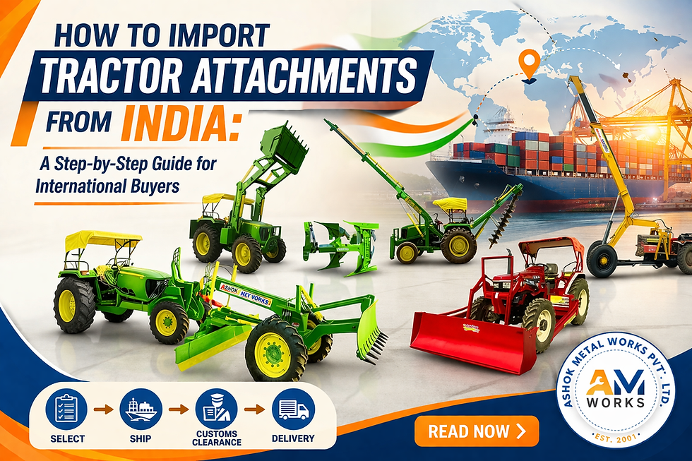 Tractor Grader attachment for export from India — Ashok Metal Works Vidisha